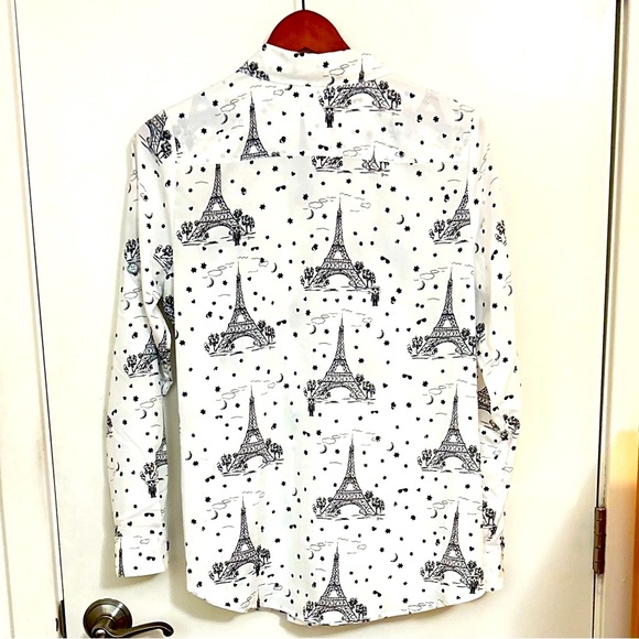 Karl Lagerfeld Paris Med White and Black Whimsical Eiffel Tower Print - Picture 2 of 11